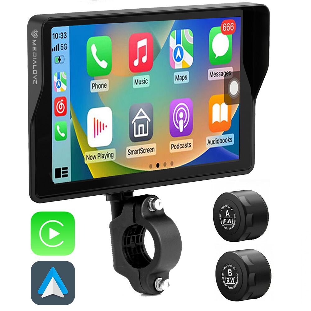 Ekran motocyklowy Medialove F92 + TPMS Monitor motocyklowy Medialove F92 + czujniki ciśnienia TPMS