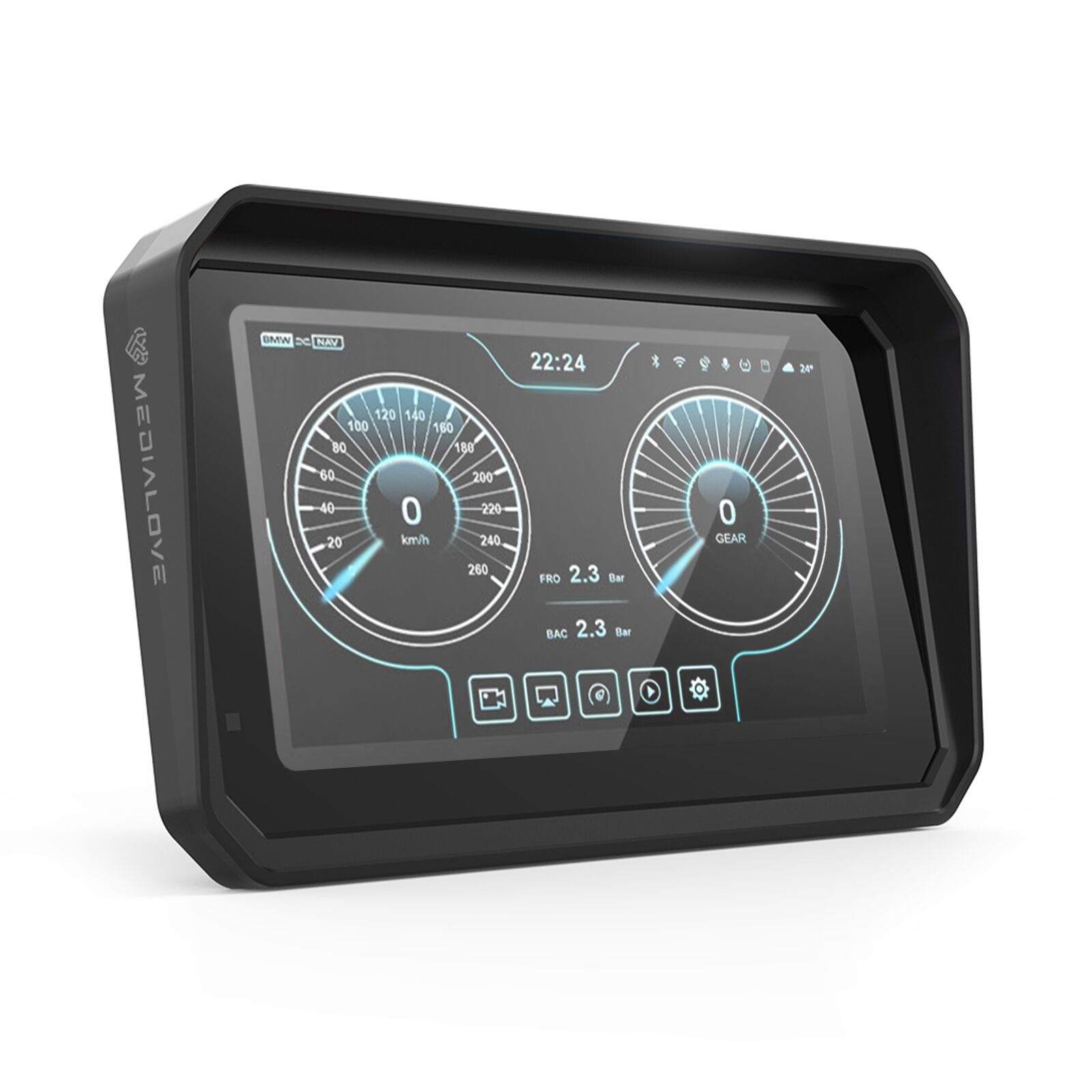 Monitor motocyklowy Medialove MW-6 do BMW Carplay Android Auto + kamery