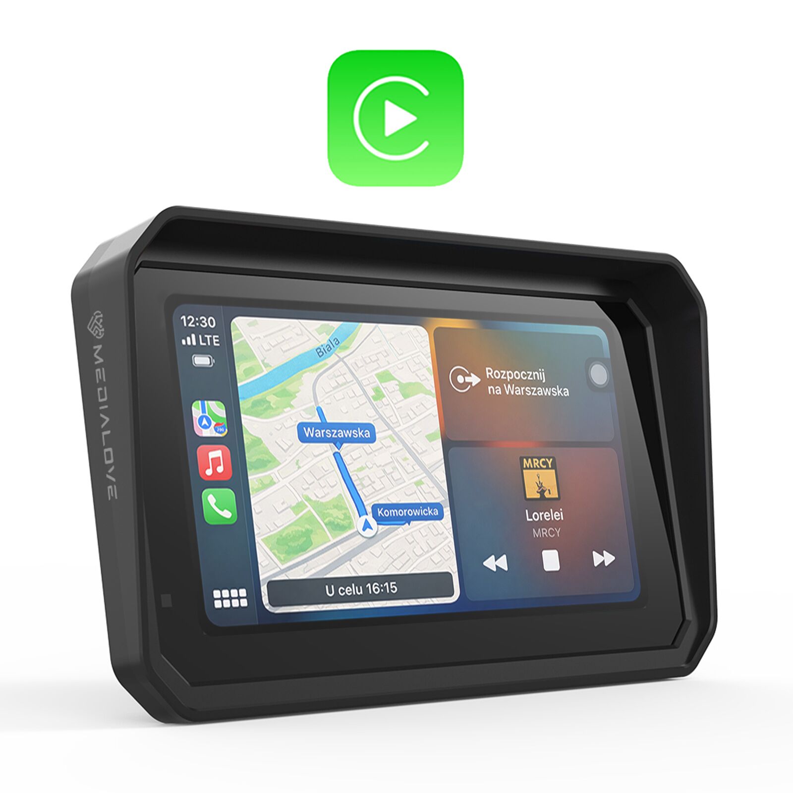 Monitor motocyklowy Medialove MW-6 do BMW Carplay Android Auto + kamery